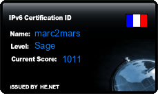 "IPv6 Certification Badge for marc2mars"